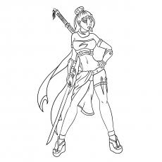 Download Anime Ninja Girl Coloring Pages