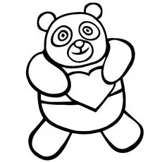 a panda bear love coloring page
