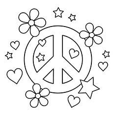 peace sign coloring pages pics