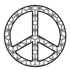 Sign of Peace Wheel Design Coloring Page