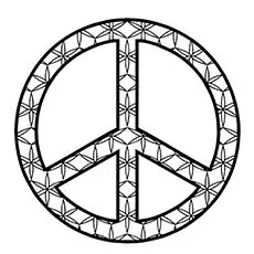 Sign of Peace Wheel Design Coloring Page_image