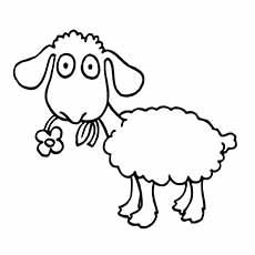 Sheep eating flowers coloring page