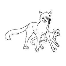 A wild warrior cat coloring page