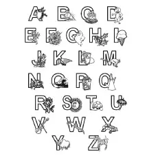 Alphabets and what they stand coloring page