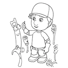 Handy manny hammer coloring page