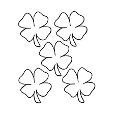 Five Leaf Clover Coloring Page