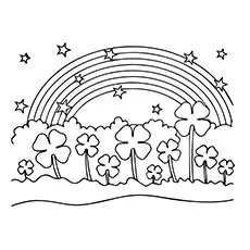 Stars Leaf Clover Coloring Page