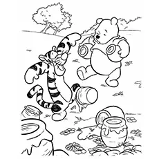 A para colorir pooh pot coloring page