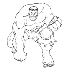Strong Punch From Hulk Coloring Page