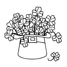 Shamrock Four Leaf Clover Coloring Page