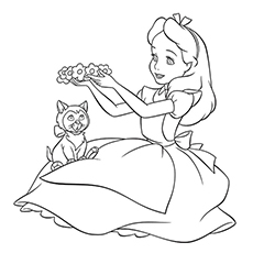 Alice And Kitten coloring page