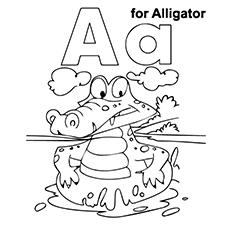 Toddler Alligator coloring page