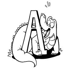 Alligator coloring page Of 