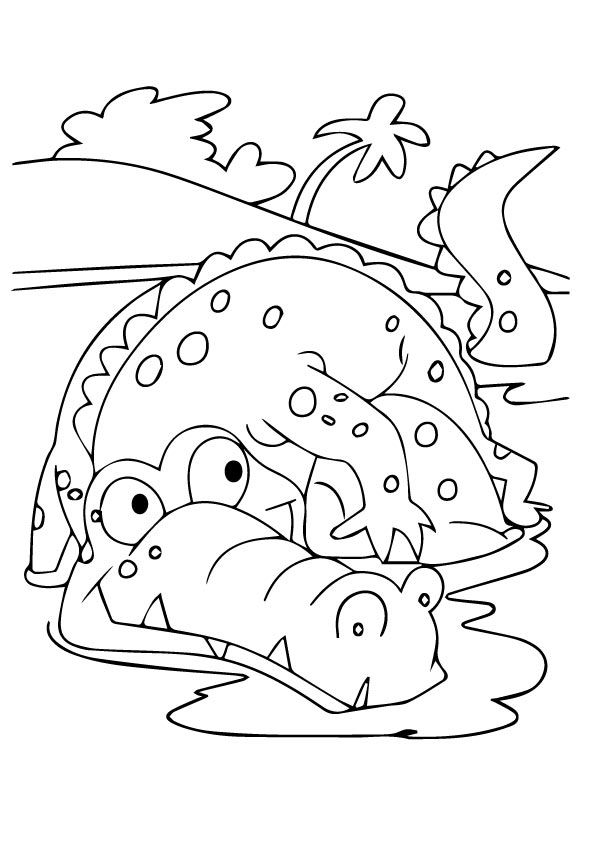 Alligator-coloring-page-tree