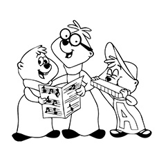 Alvin and the Chipmunk study coloring page