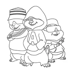 Alvin the chipmunks close eyes coloring page_image