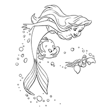 Ariel and her friends coloring page