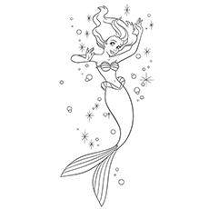 Ariel sparkling under the sea coloring page