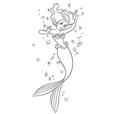 Ariel sparkling under the sea coloring page