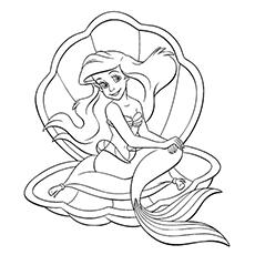 Ariel under the sea coloring page