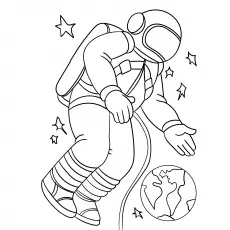 Coloring Pages of Astronaut and the Earth