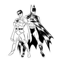 Printable Sheets of Batman and Robin to Color