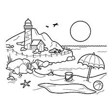 Coloring Page of Beach Ball