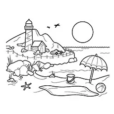 Coloring Page of Beach Ball