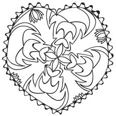 Beautiful Heart Shaped Pattern Coloring Page