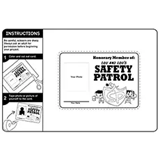 Coloring page of honorary safety patrol member