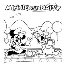 Minnie and Daisy coloring page