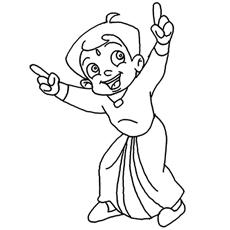 Chota Bheem Laughing Away coloring page