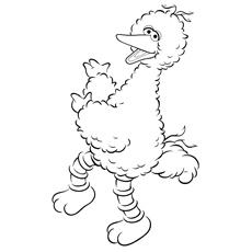 Big Bird Dancing Coloring Page