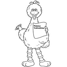 Coloring Page of Big Bird Dancing