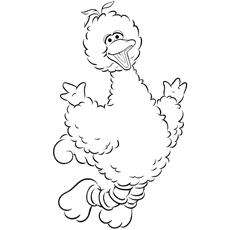 Big Bird is Happy Coloring Page