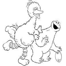 Big Bird Playing Rugby Coloring Page