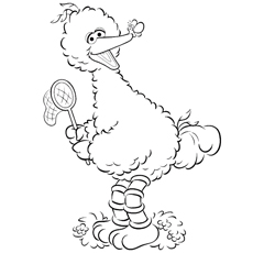 Big Bird with Net Coloring Page