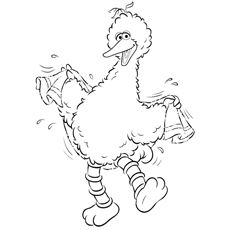 Big Bird with Towel Coloring Page
