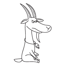 Cartoon Goats coloring page