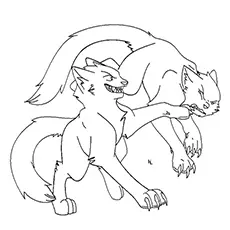 Cat Fight Lineart Coloring Pages