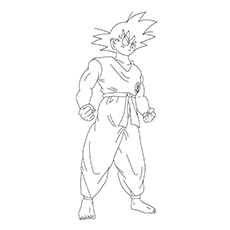 Character Name Gohan from Dragon Ball Z Picture Coloring Page
