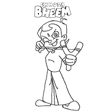 Chota Bheem Aiming the Target coloring page