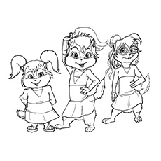 Chipettes group dance coloring page