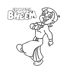Chota Bheem Poster on a coloring page