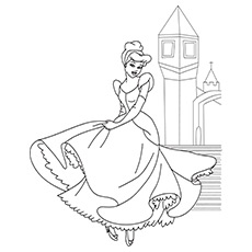 Coloring Pages of Cinderella Dress
