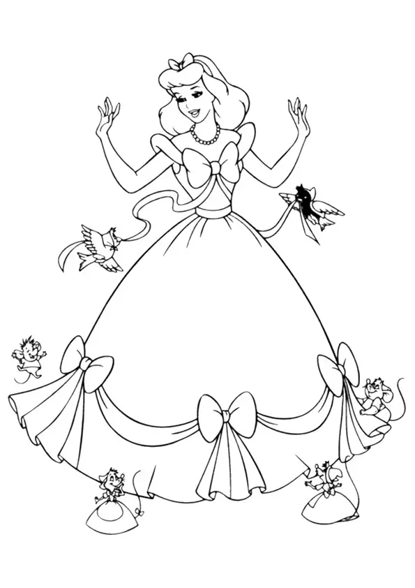 Cinderella-Dress-Mice-Coloring