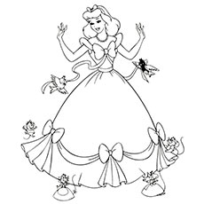 Cinderella-Dress-Mice-Coloring