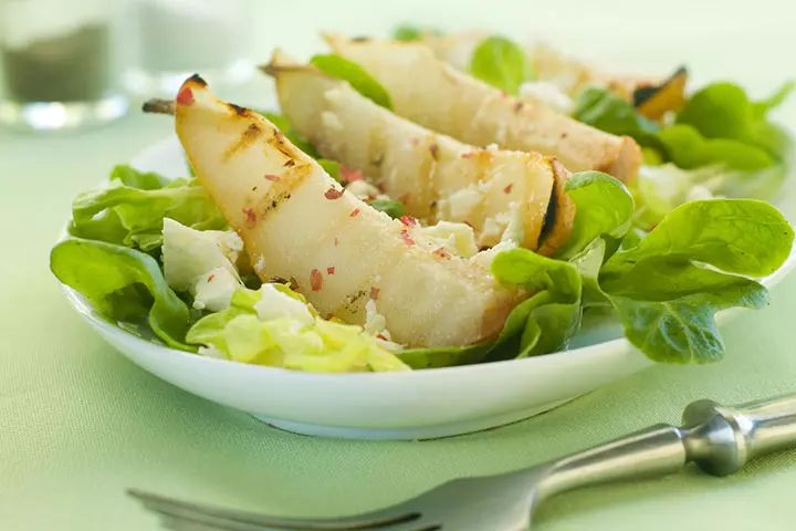 Combine pears with goat cheese for a nutritious snack