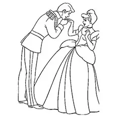 Cinderella & Prince Romantic Moments Coloring Pages