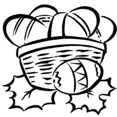Easter Basket With Holly Leaves coloring page